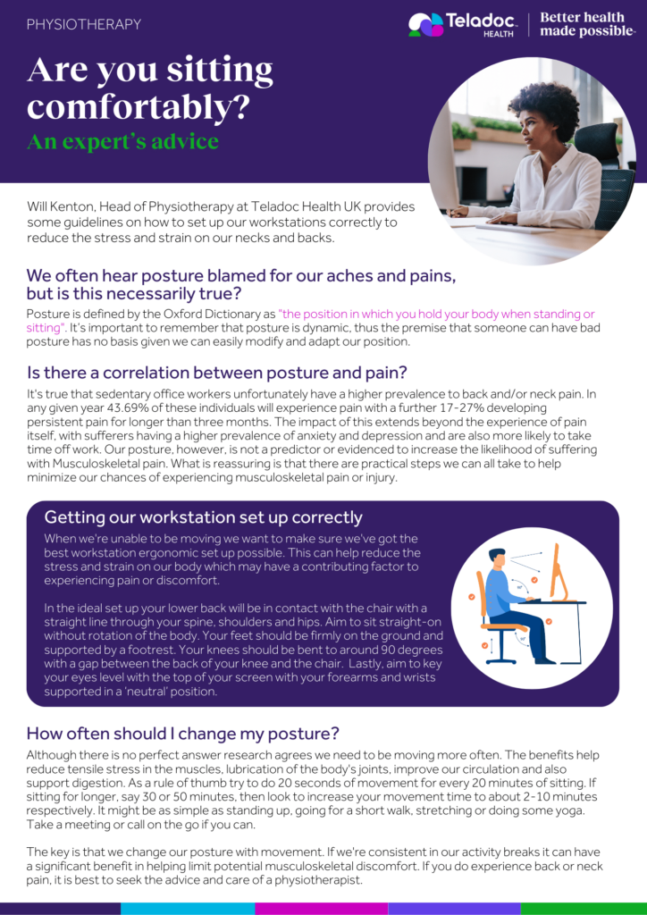 Are you sitting comfortably? - Teladoc Health UK Teladoc Health UK
