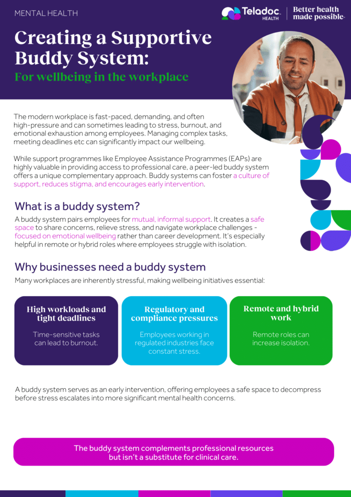 Creating a supportive buddy system: For wellbeing in the workplace - Teladoc Health UK Teladoc Health UK