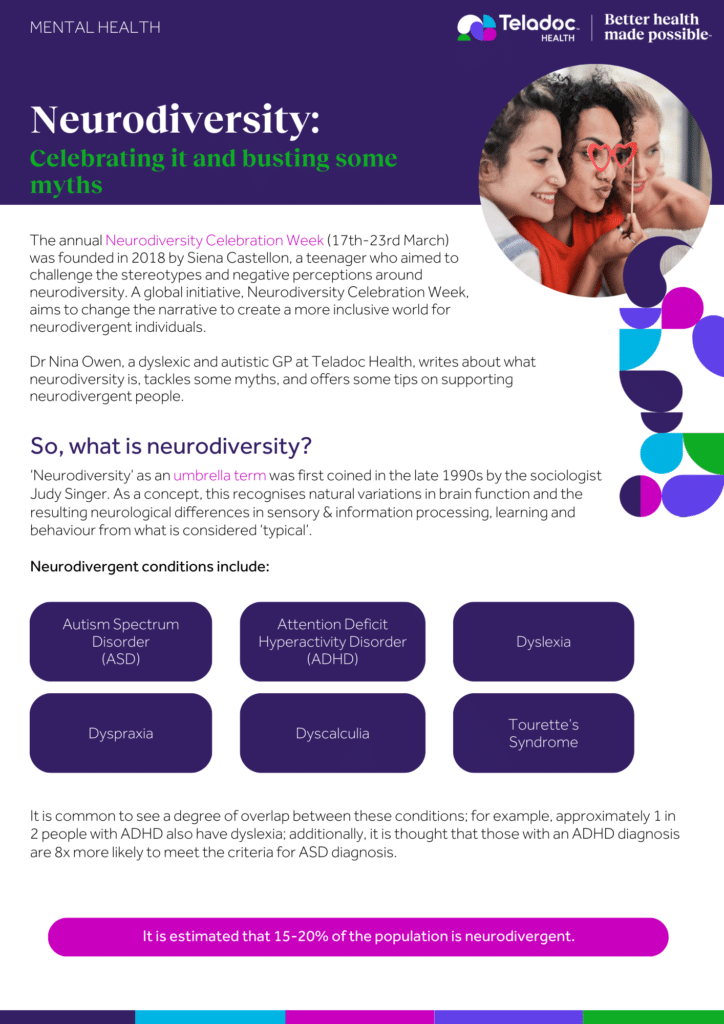 Neurodiversity: Celebrating it and busting some myths - Teladoc Health UK Teladoc Health UK