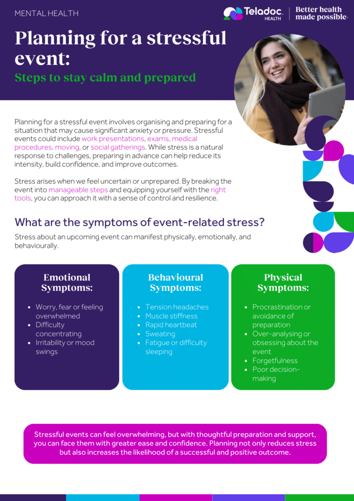 Planning for a stressful event: Steps to stay calm and prepared - Teladoc Health UK Teladoc Health UK