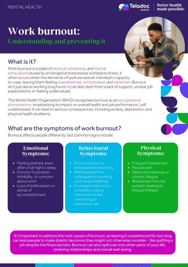 Work burnout: Understanding and preventing it - Teladoc Health UK Teladoc Health UK